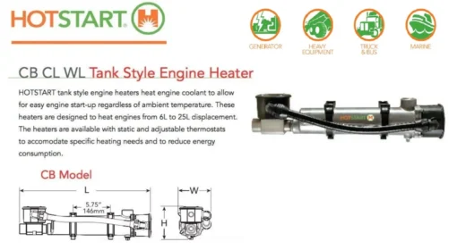 Original HOTSTART CB125110-1000 - Coolant preheater with Thermostat | 2500W-120V (Copy) (Copy) (Copy) - Image 3